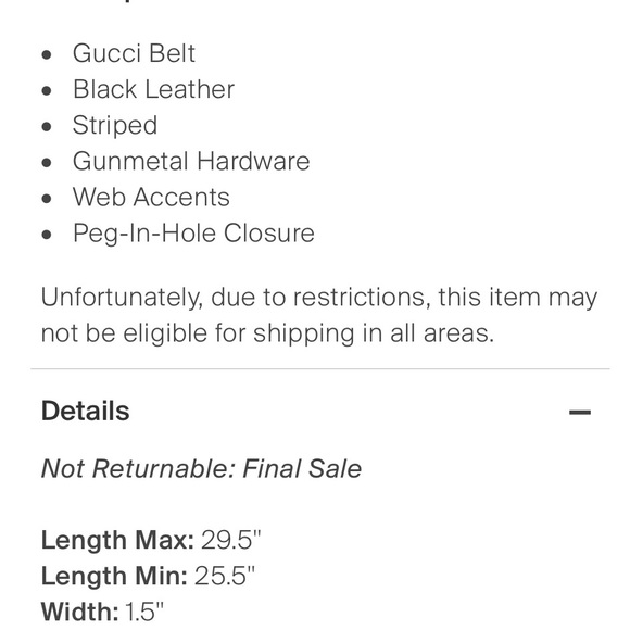 Gucci - Web Accent Leather Belt small - Picture 3 of 4